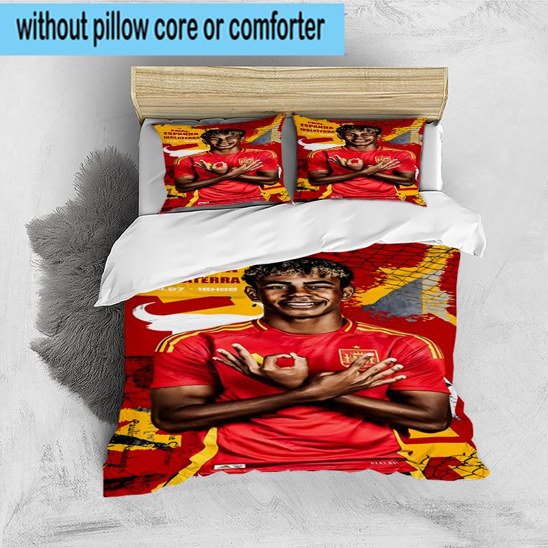 Set Biancheria da Letto 3 Pezzi Football Spirit Ya-mal, Include 1 Copripiumino e 2 Federe Perfetto per Camera da Letto, Dormitorio, Regalo di Natale per Fan