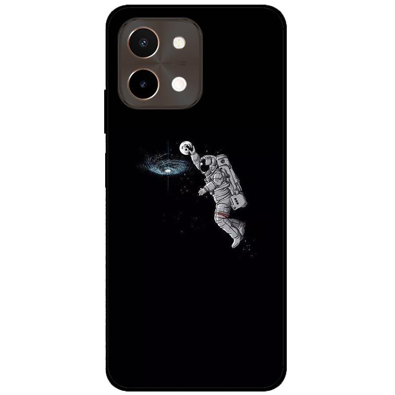 For Vivo Y28 4G Case 6.68'' Black TPU Silicon Cartoon Protection Cover for VivoY28 Y 28 4G Shockproof Capa Wolf Animals Soft Bag