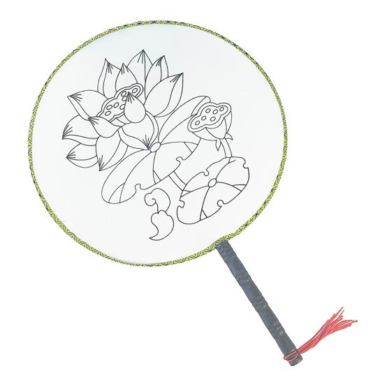 DIY Malířský Kulatý Vějíř s Dřevěnou Rukojetí Ručně vyráběný Dekorativní Vějíř Čínský Styl Nedokončený Ruční Vějíř Řemesla Dekorace