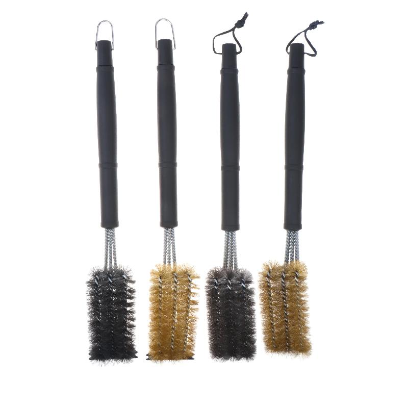 Long Non Slip Handle Grill Cleaning Brush Rust Resistant Metal Cleaner Brush With Scraper For Outdoor Grilling Camping Picnic