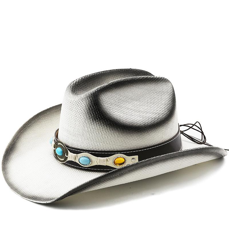 Western jazz cowboy hat with sapphire belt accent - exclusive edition M(56-58cm)