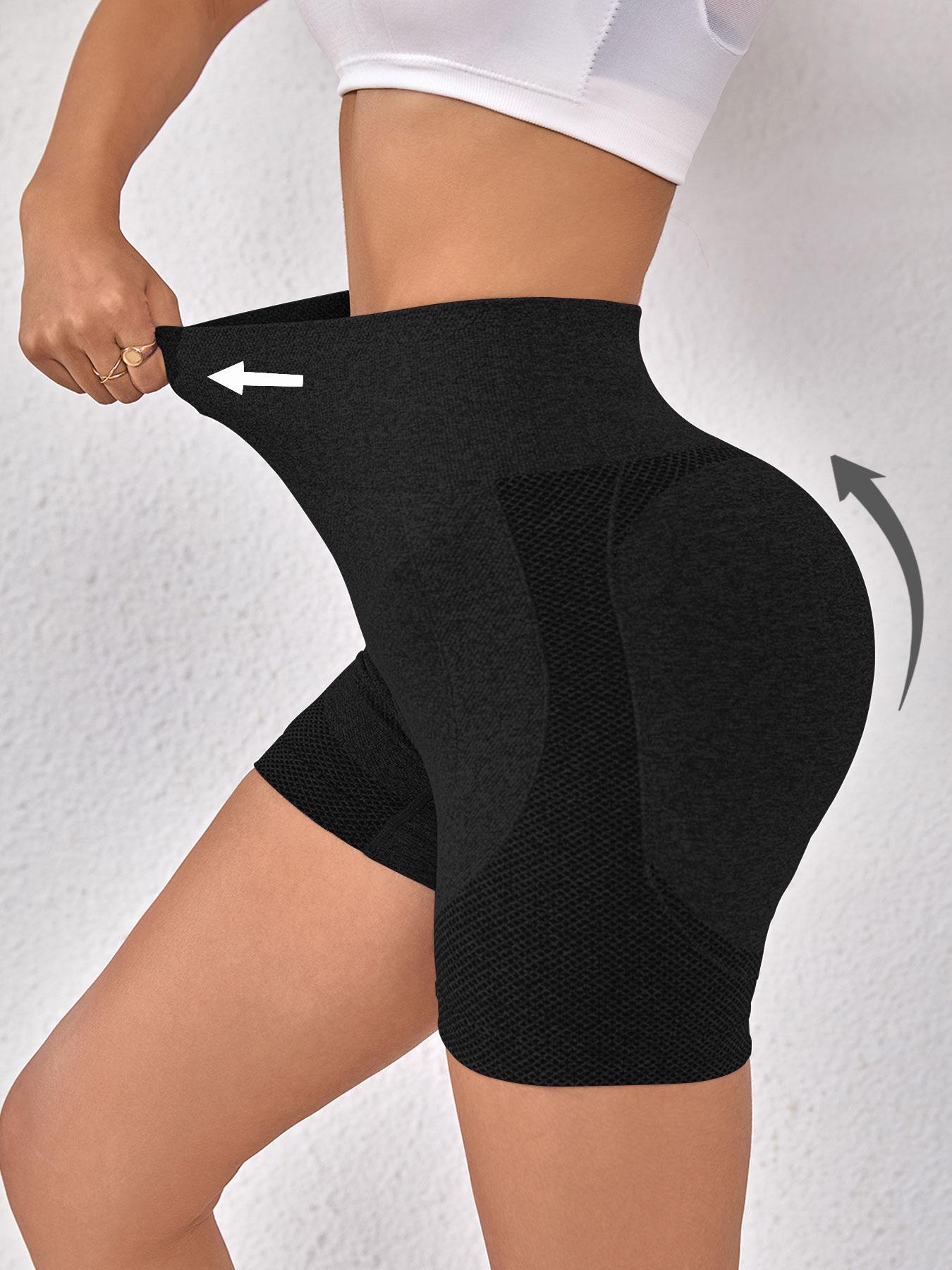 

Nude Feel High-Waisted Double-Sided Brushed Yoga Shorts - Women s European & American Peach Lift Fitness Pants Small