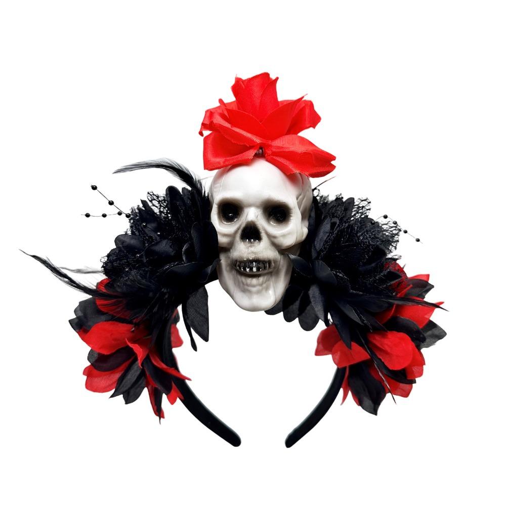 Halloween Decor Skull Head Headband Dark Day of The Dead Headband Halloween Skull Headband  Cosplay