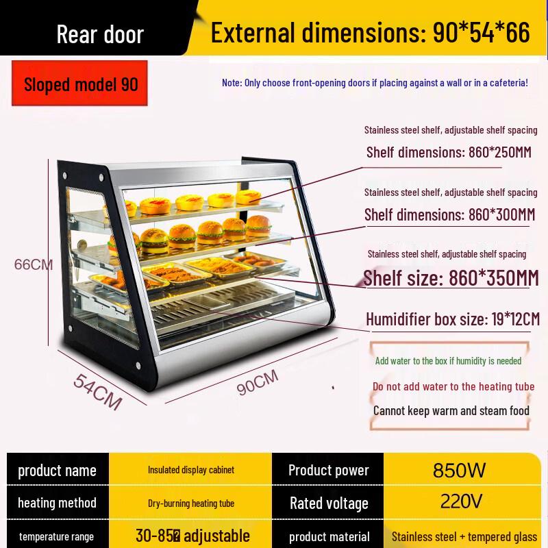 Commercial Food Warmer with Slanted Display