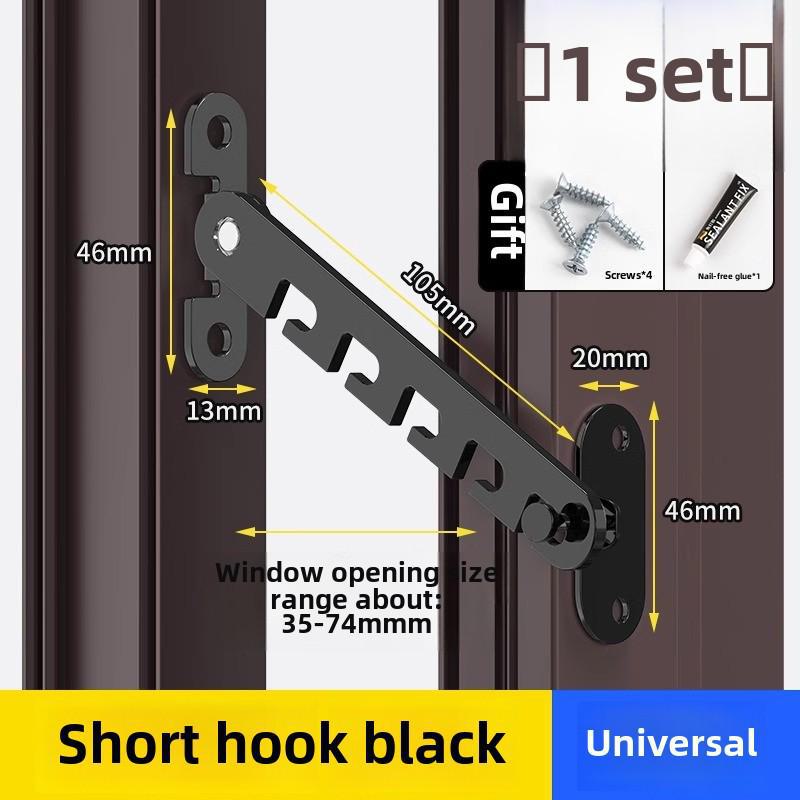 Blocare de siguranță pentru copii pentru ferestre și uși - cârlig de sprijin rezistent la vânt