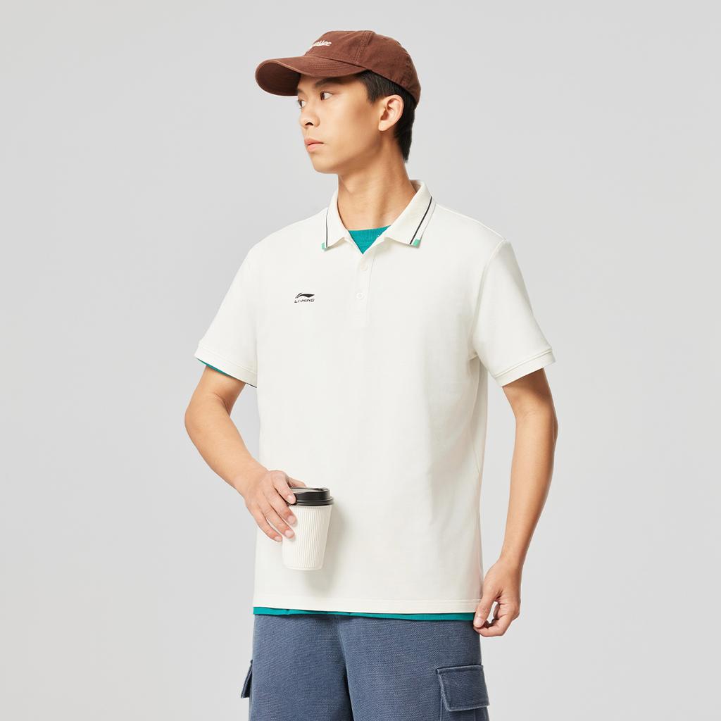 Li Ning Sports Life Collection Polo Shirt Men's Ivory APLV063-1