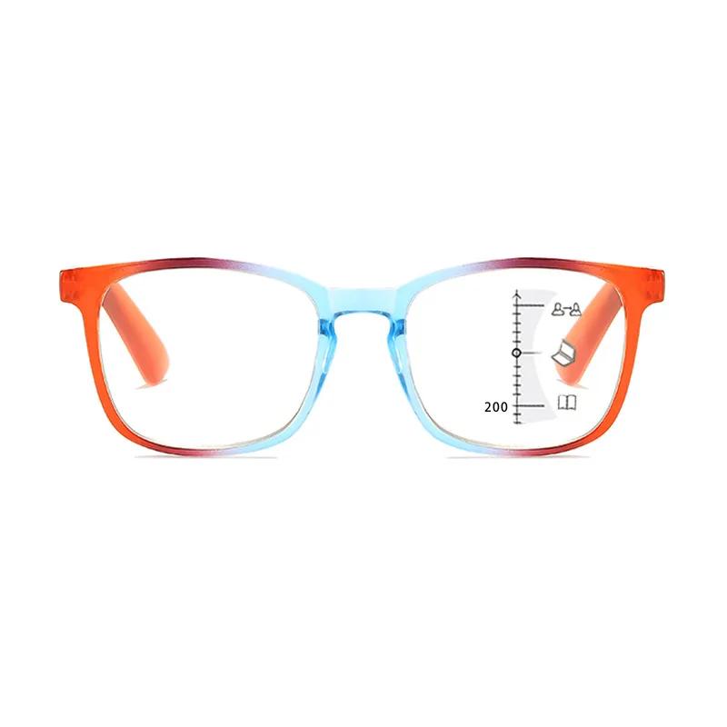 Fashion Gradient Color Multifocal Reading Glasses Women Men Blue Light Blocking Presbyopia Glasses New High-Definition Eyewear