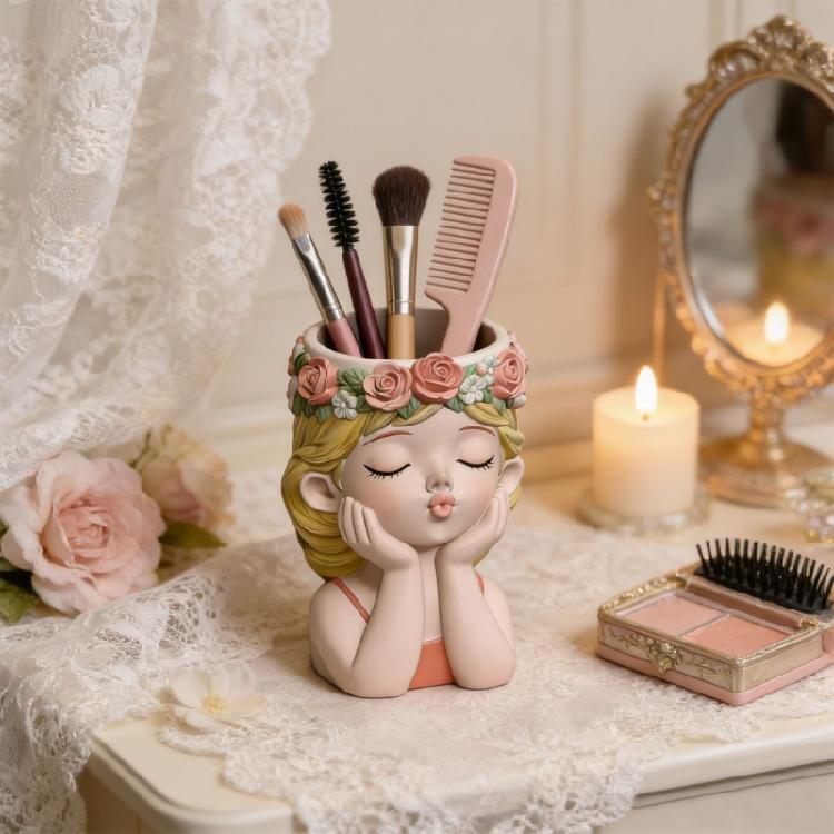 Adorable Girl Shape Silicone Molds For Resin Casting Making Candle Holder Pencil Cup Gypsum Flowerpots Home Decoration