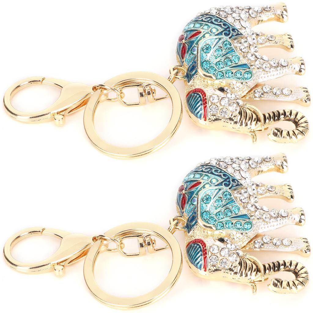 2pcs Animal Pattern Alloy Key Chain Cute Stylish Keychain Girls Bag Decoration Gift Toy