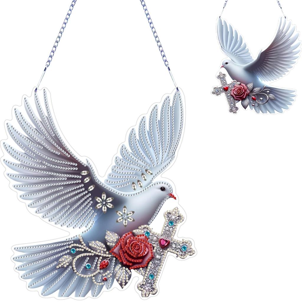 Kits d'Art Diamant 2D/Plat Acrylique DIY Forme Spéciale Pendentifs Diamants Strass Art Diamant Pendentifs Fenêtre Décor Mural pour Maison et Fenêtres