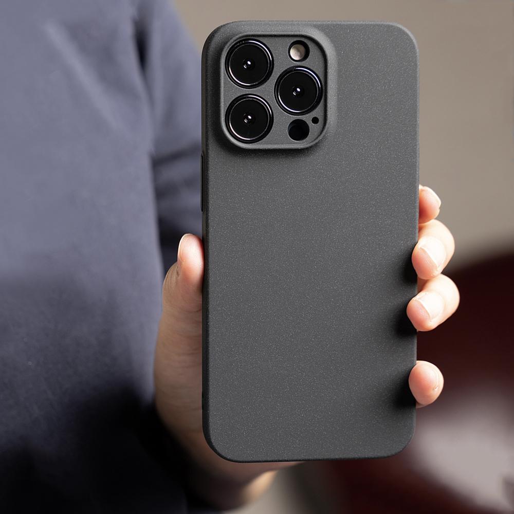 

Роскошный матовый жесткий чехол для телефона из песчаника для IPhone 15 14 13 12 11 Pro Max Mini XR XS X 8 7 Plus, тонкий защитный бампер для ПК, задняя крышка For iPhone 14 Pro чёрный