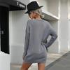 European and American Autumn and Winter Dresses Solid Color Twist Sweater Dress