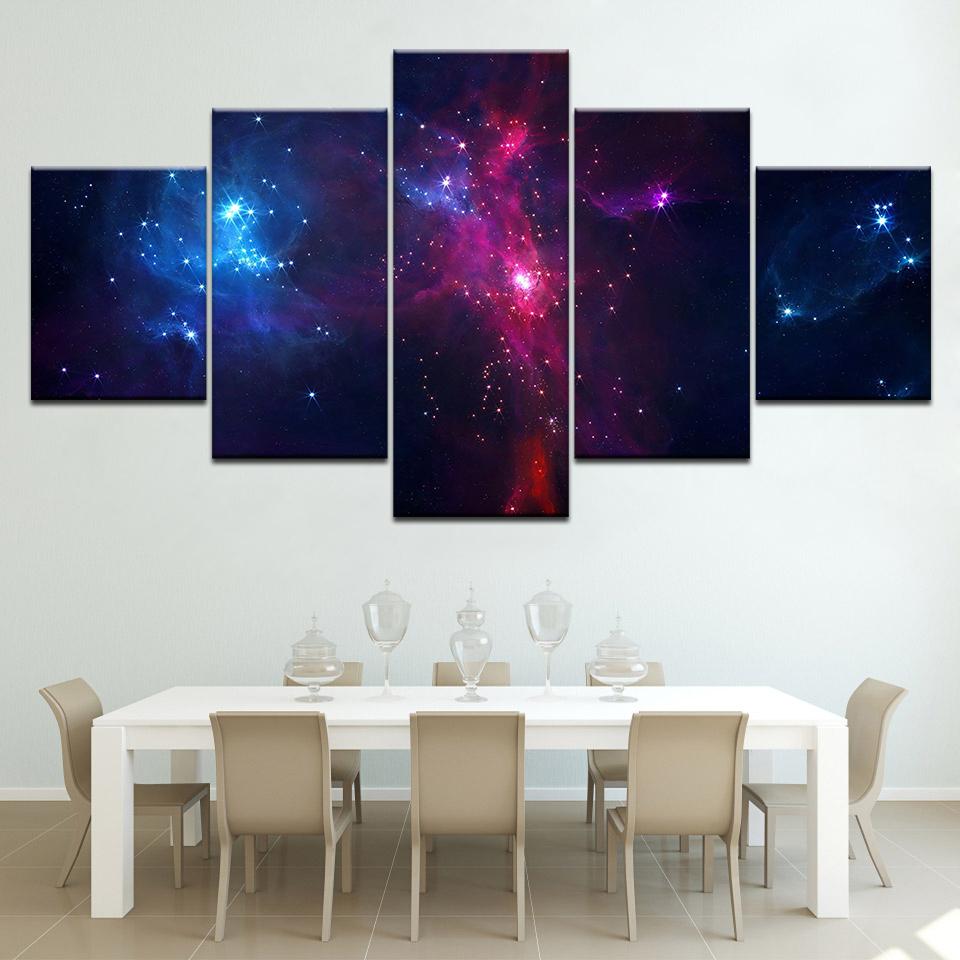 Earth's Natural Light 5 Piece Canvas Wallpapers Modern Modular Poster Art Painting for Living Room Home Decor
