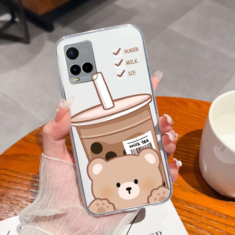 For Vivo Y21 Y21S Y21T Y21A Y21E Y21G Phone Case Painted Flowers Soft Clear TPU Silicone Funda For Vivo Y 21 Lightweight Bumper
