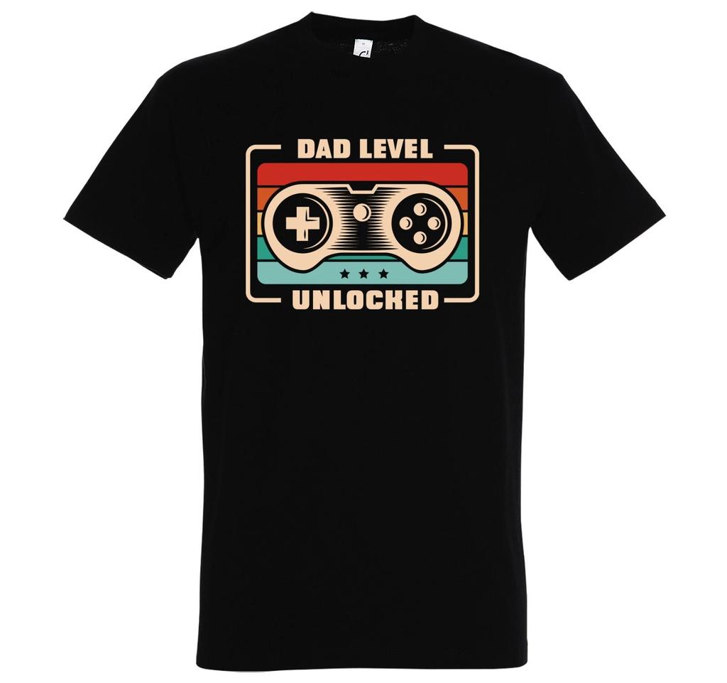 Youth Designz Dad Level Unlocked Men's Printed T-Shirt Funny Gaming Gaming