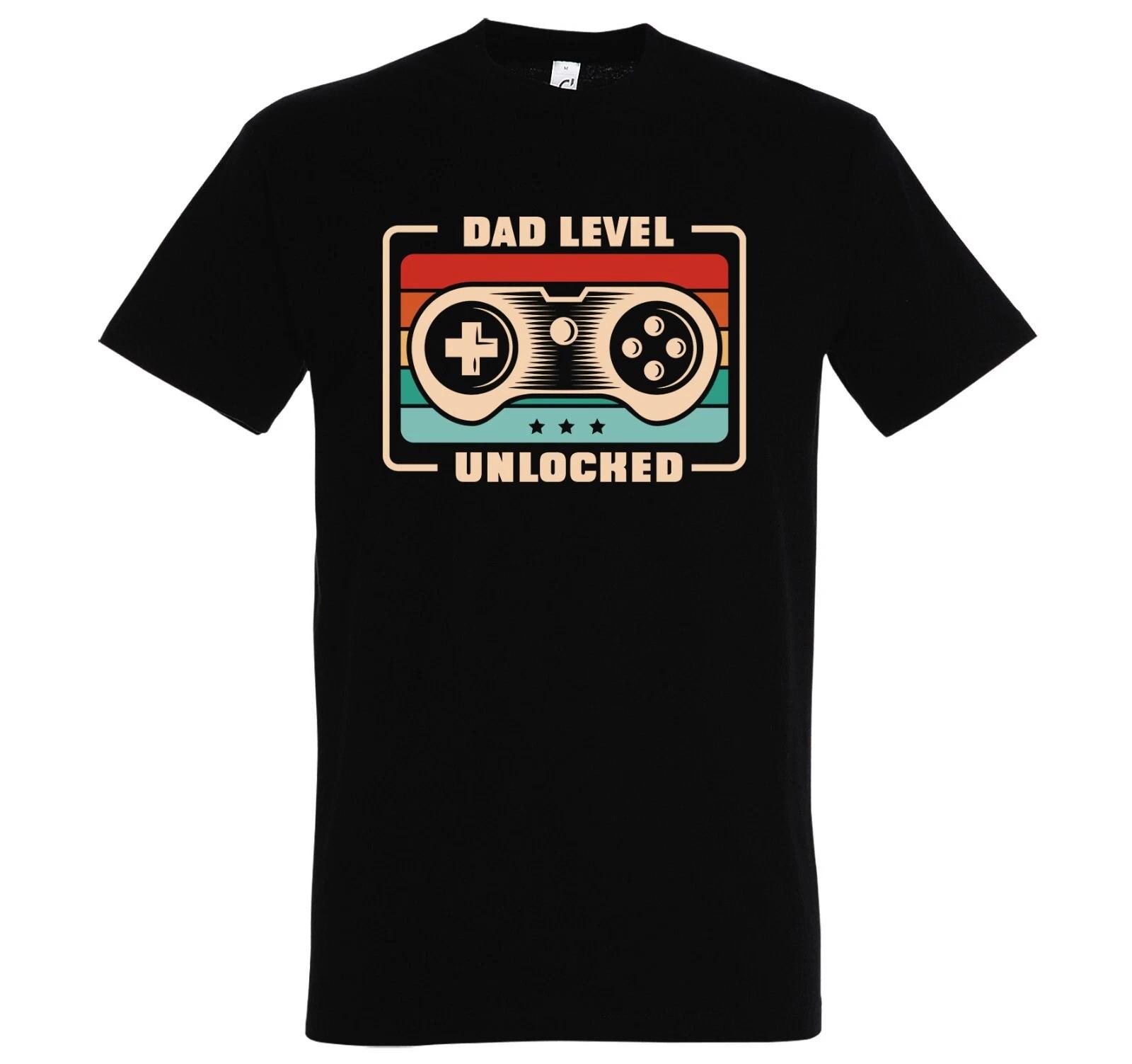 Youth Designz Dad Level Unlocked Men s Printed T-Shirt Funny Gaming Gaming M