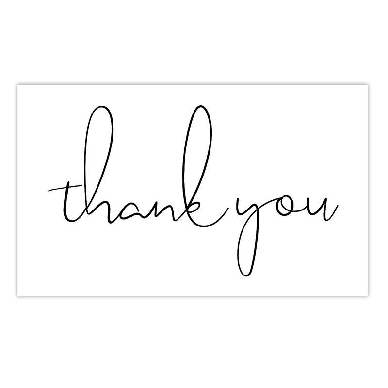 Black Thank You Greeting Cards, 50 Sheets/Pack