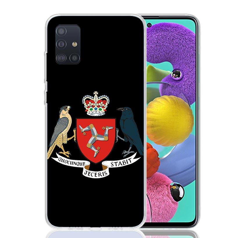 

Isle of Man Coat of Arms Phone Case for Samsung Galaxy A52 A51 A50S A12 A22 A32 A72 A10S A30S A31 A71 Note 20 Ultra 10 Plus S10 Samsung A02S