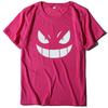 Unisex European-American Plus Size T-shirt with Evil Funny Face Art Print