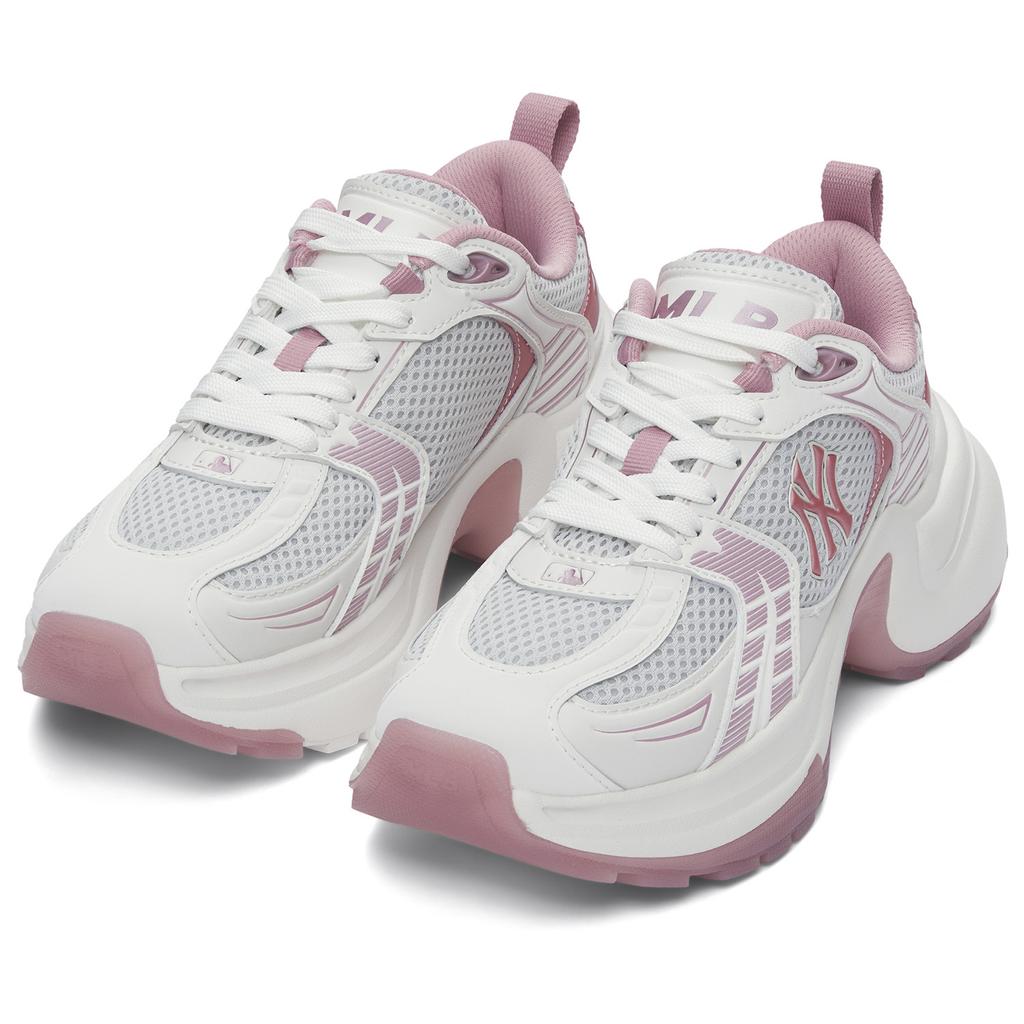 MLB New York Yankees Slip Resistant, Abrasion Resistant, Breathable Low top Chunky Sneakers Women's Pink 3ASHW045N-50PKM