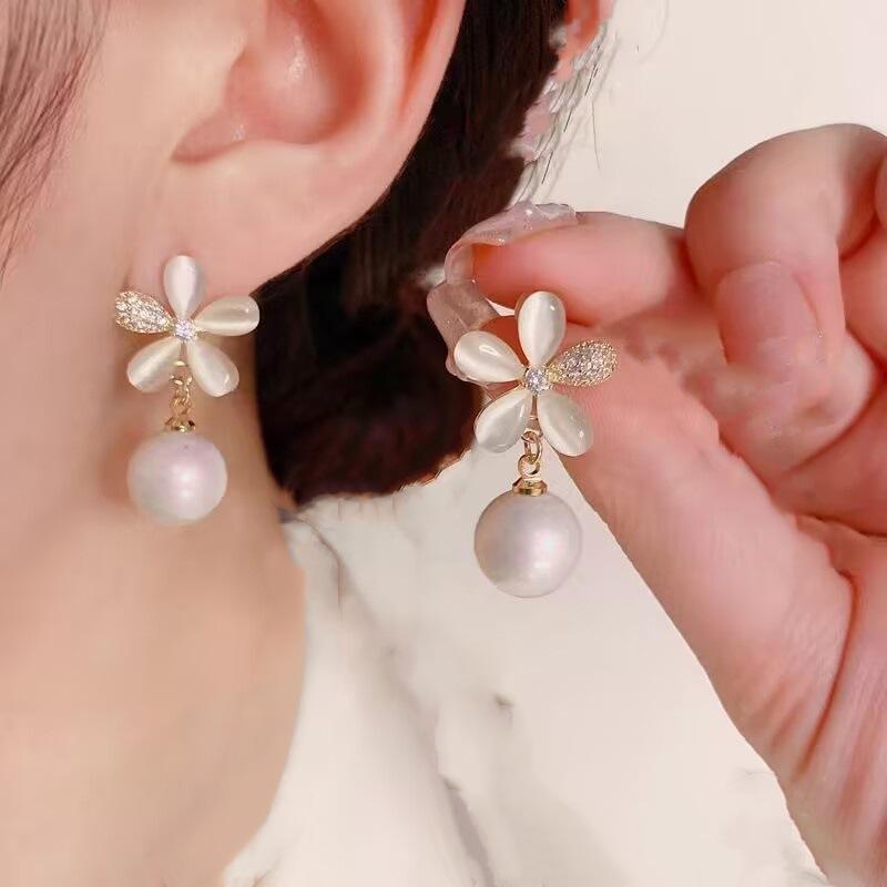 925 Silver Needle Geometric Pearl Earrings For Women Fashion Earrings Flowing Tassel Earrings Elegant Jewelry
