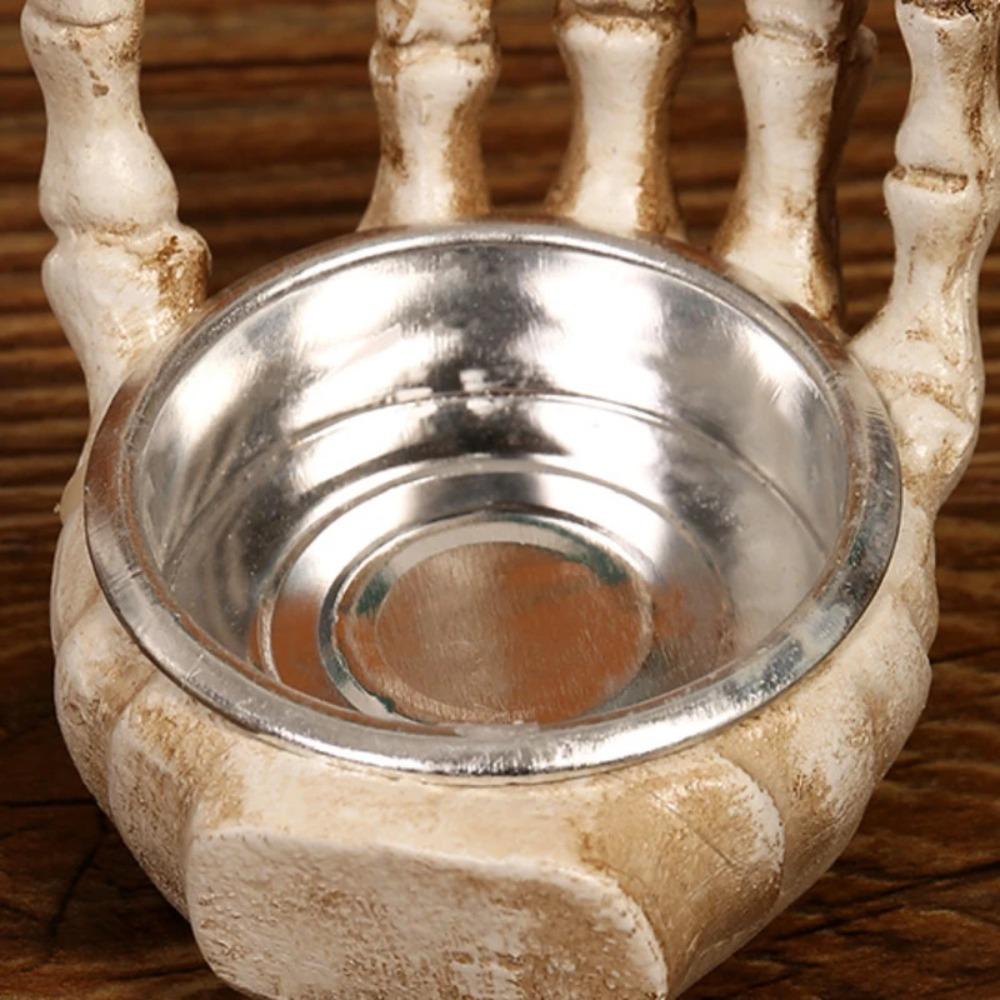 With Built-in Metal Tray Skeleton Palm Candlestick Candle Holder  Escape Room
