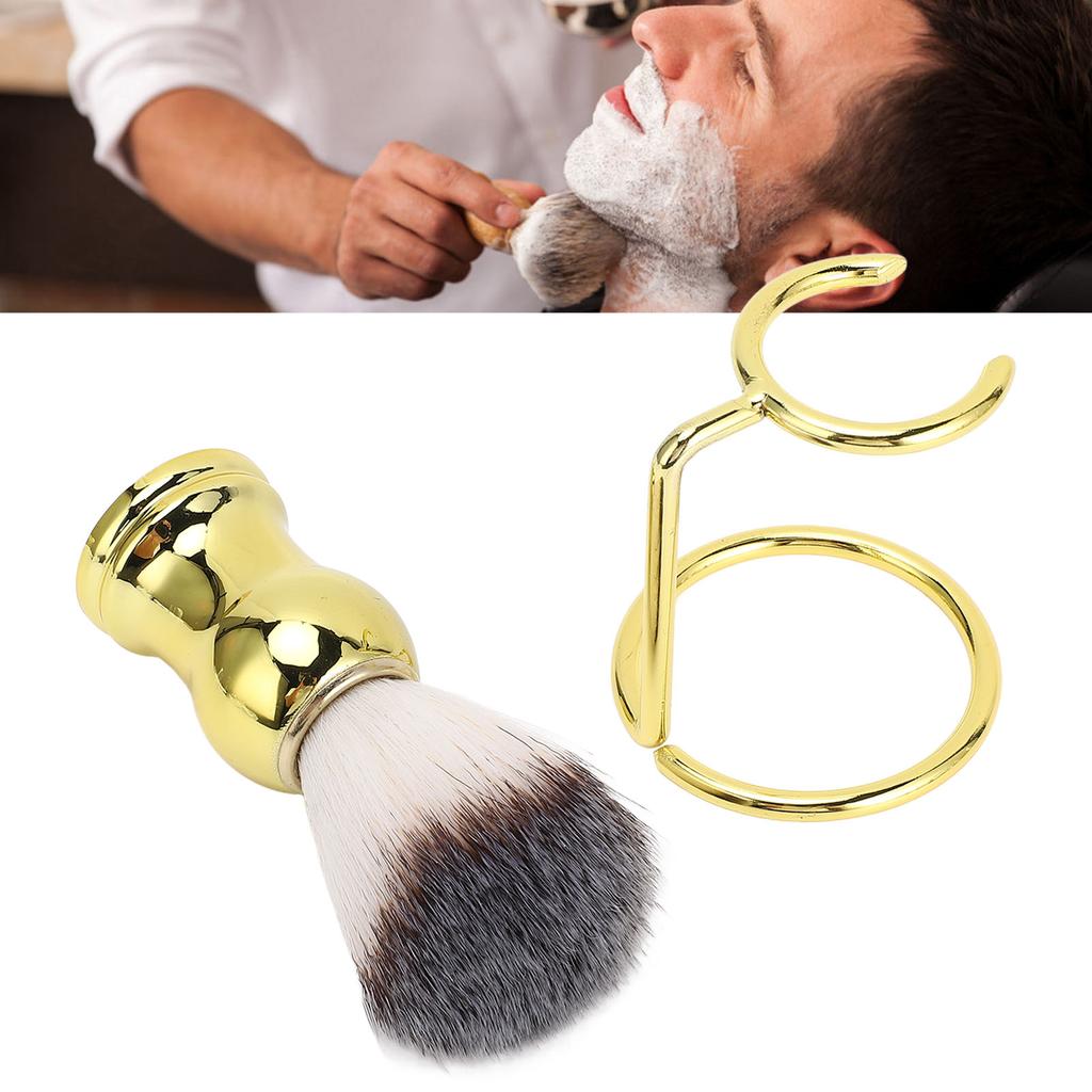 Shaving Brush with Stand Synthetic Hair Shaving Brush with Holder Stand for Men Gromming Shaving Too