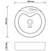Vidaxl Sink with Overflow, Matte Navy Blue, 36X13 Cm, Ceramic