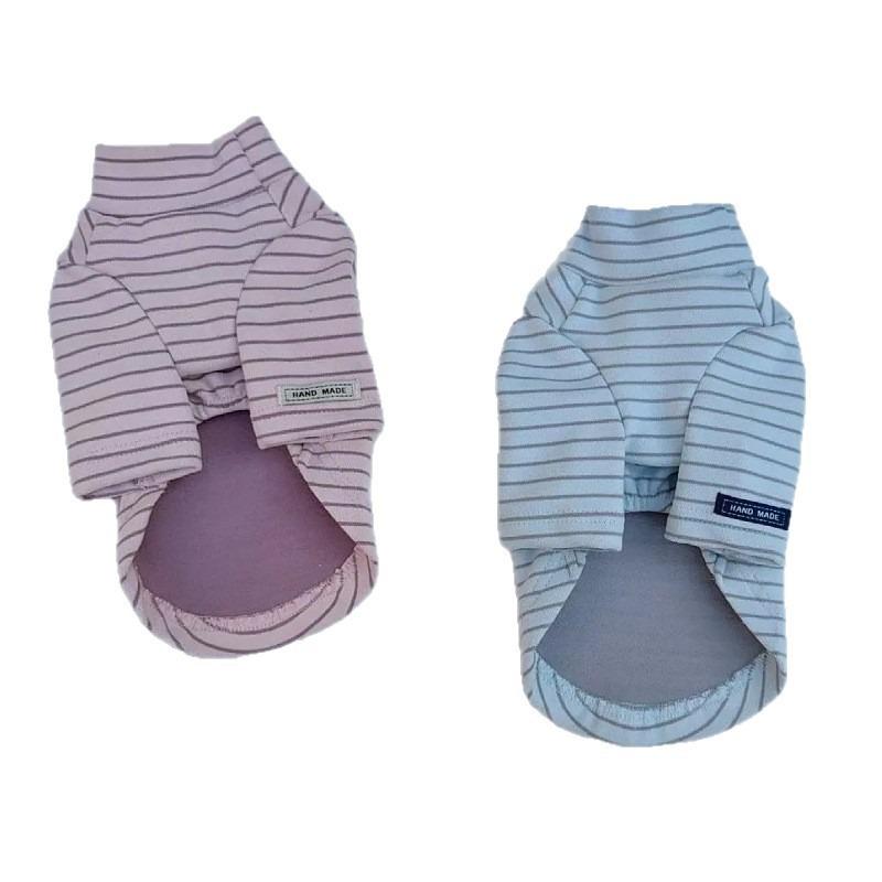 Korean Style Striped Base Layer Clothes for Bichon, Teddy, Maltese Dogs & Cats