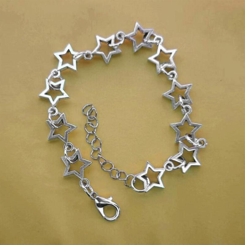 Star Chain Y2k Cool Girl Alloy Material Hollow Five-pointed Star Stacked Bracelet Couple Ins Niche Pentagram Bracelet