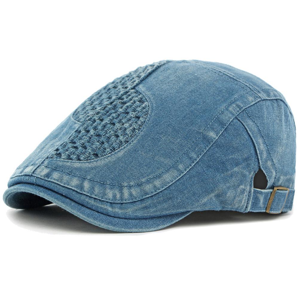 Ht4944 Mens Berets Women Vintage Artist Painter Beret Hat Male Female Ivy Flat Cap Spring Autumn Denim Hat Adjustable Beret Cap