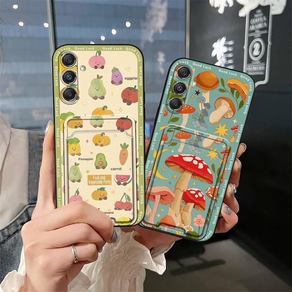 Protective Cartoon Phone Case For Samsung Galaxy M34 5G/F34/SM-M346B Card Bag Fashion Design Anti-dust Full Wrap TPU