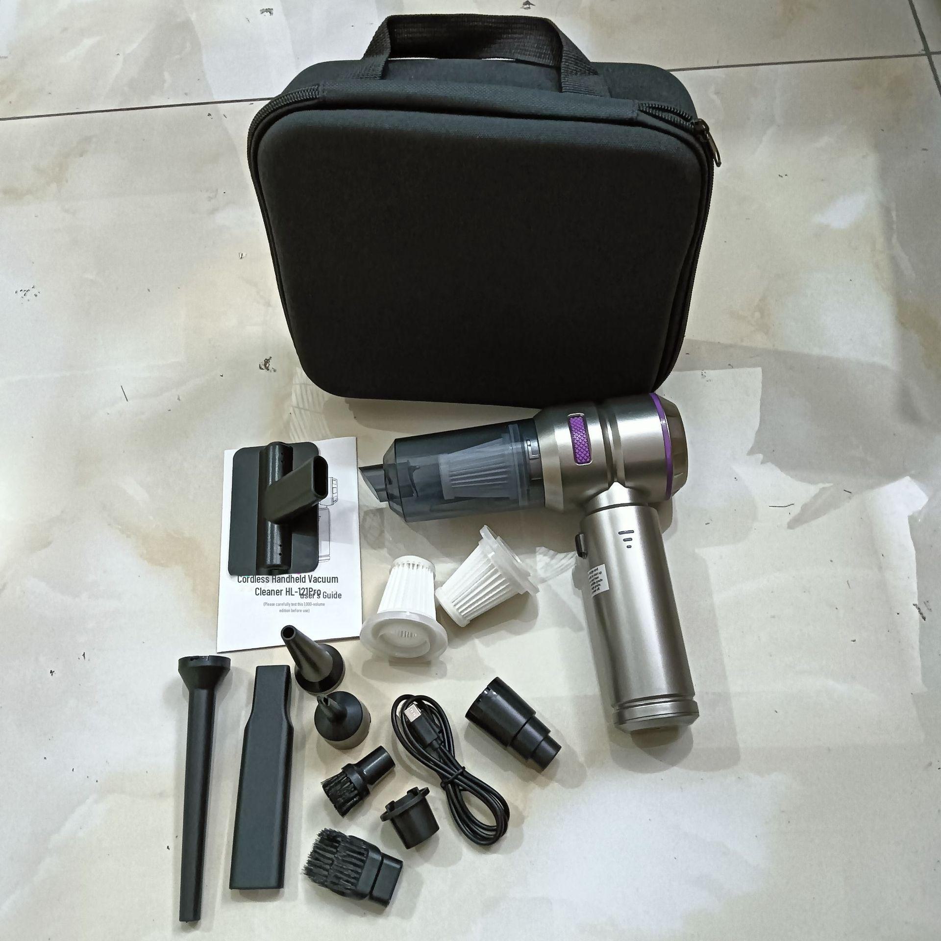 

Беспроводной ручной автомобильный пылесос с большой мощностью всасывания и индикатором пыли EVA package + 2 filters + pet brush