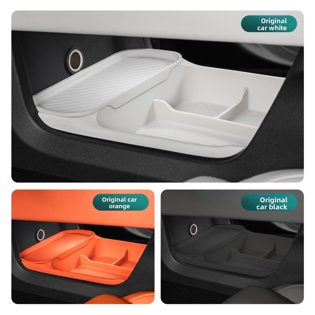 2Pcs for Li Auto L6 L7 L8 L9 2022-2025 Car Double Layer Silicone Central Control Lower Storage Box Interior Modification Parts