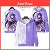 Genshin Impact Raiden Shogun Unisex-Kapuzenpullover mit Reißverschluss, Cosplay-Kostüm