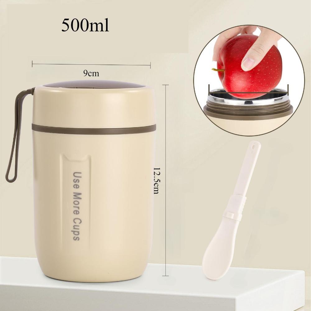 500ml Children's Insulated Food Jar Hot Food Insulated Jar with Spoon Stainless Steel Vacuum Insulated Food Container Reusable