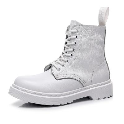 Mode WAERTA Herrenstiefel aus echtem Leder, weiße Paarmodelle, verschleißfest, runde Zehenpartie, atmungsaktiv, rutschfest, lässig, Trend, All-Match, 35-46