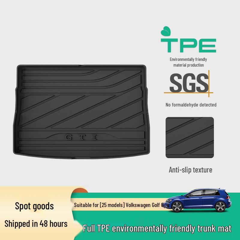 Volkswagen Golf 8 TPE Trunk Mat: Dirt-Proof Protection, Set of 25