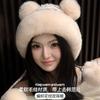Winter Hat Female Cute Antlers Hairball Ear Protectors Plush Hat Christmas Thickened Northeast Lei Feng Hat Cycling Hat