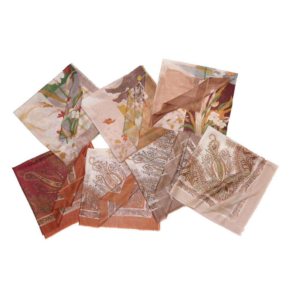 Water-Soluble Cashmere Scarf: Lightweight Square Shawl for Summer & Air-Conditioned Comfort