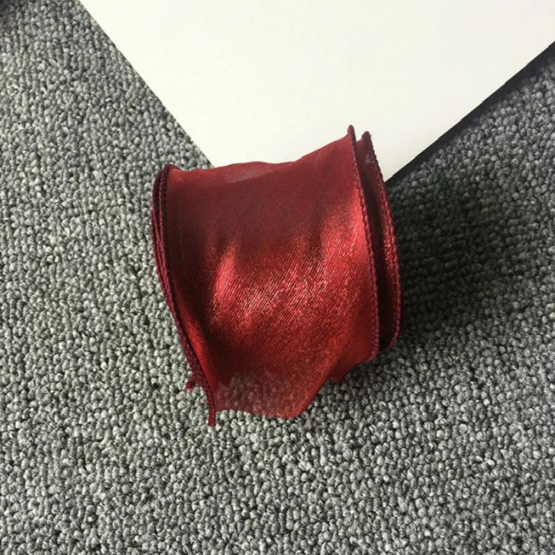 35Meters Wavy Organza Ribbon Silky DIY Hair Bow Making Material Accessories Wide Colorful Gradient Satin Lace Wave Hemming Tape
