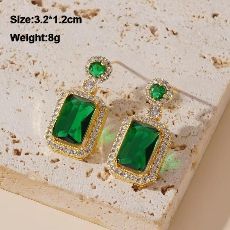 Green Hanging Earrinsg for Women Luxury Crystal Wedding Jewelry Imitation Pearl Drop Earrings new trend boucle oreille