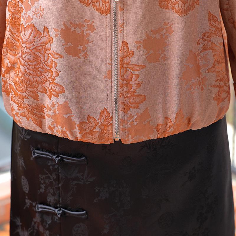 2025 New Chinese Style Jacquard Jacket for Fashionable Middle-Aged and Elderly Women