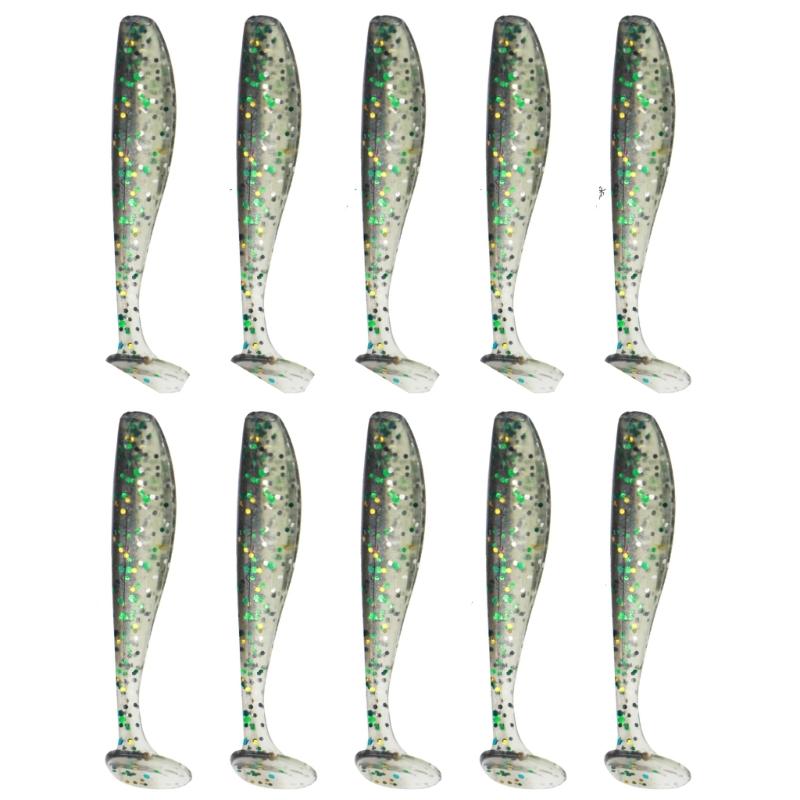 10Pcs Soft Lures Worm Baits Small Fishes Tail Swimbaits Lures Fishing Baits