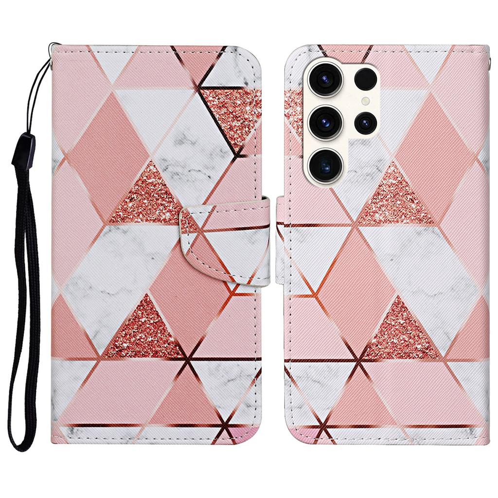 For Samsung Galaxy S25 Ultra Case Pattern Printing Protective Leather Folio Phone Cover