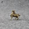 Vintage Copper War Horse Figurines Small Ornaments Pure Brass General Mount Statue Desk Decoration Animal Home Decor Accessories