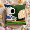 Pikpaka F-Family Funny Guy Cushion Cover Plush Fabric Soft Double-Sided Printed Sofa Warm Winter Home Gift Pillow Cover