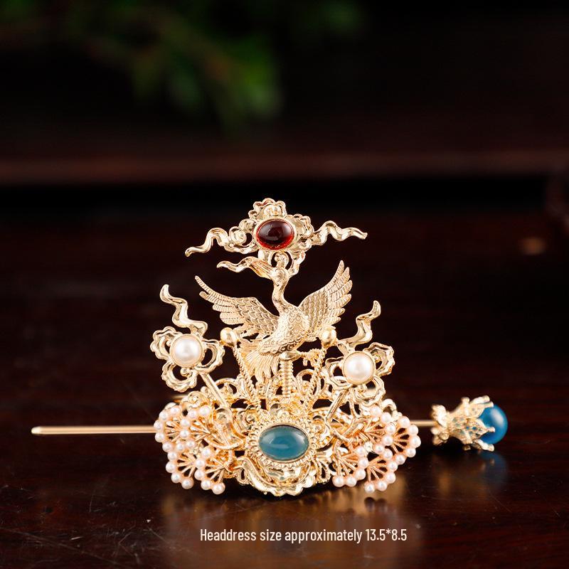 Handmade Wuxia Style Unisex Hair Crown Tiara and Hairpin