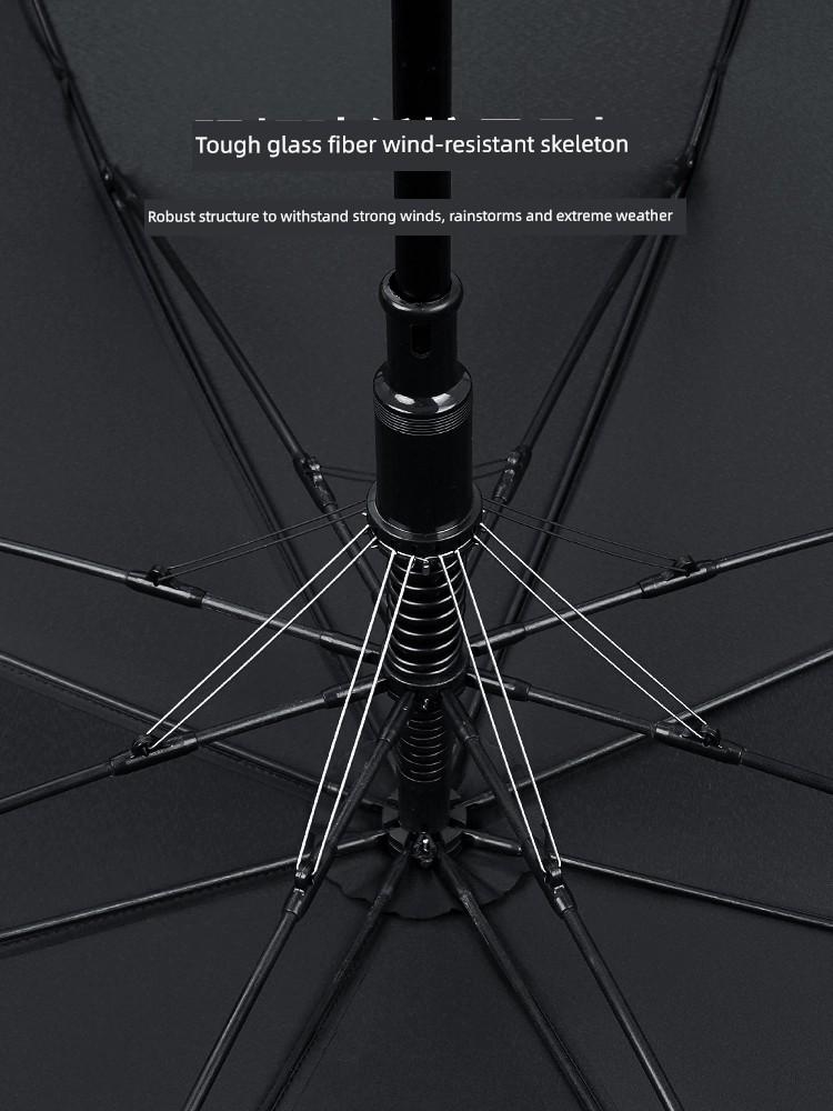 Extra Large Storm Special Wooden Handle Straight Rod Retro Automatic Windproof Extra Large Thickened Reinforced Long Handle Business Men Umbrella