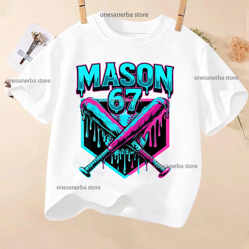 Kids 67 Themed Colorful Print TShirt Soft Cotton Fabric Breathable and Comfortable Ideal for Toddlers and Childrendf0254